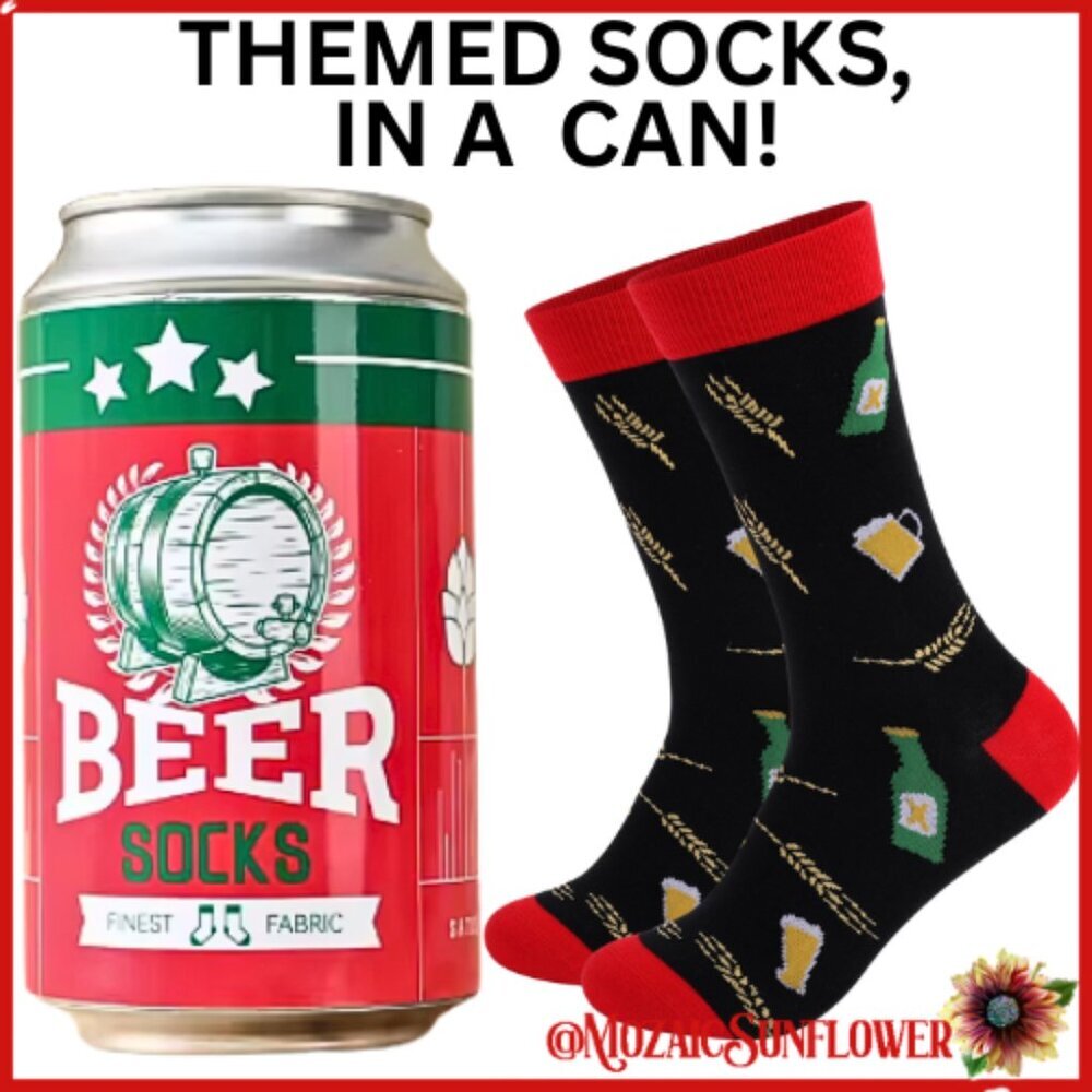 NEW Can Never Opened Fun Adult Socks With Message On Bottom Of Socks